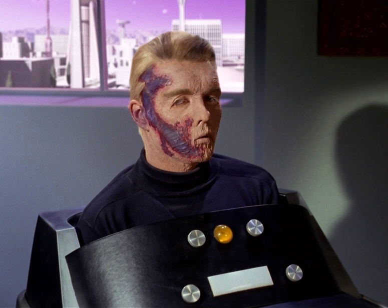 Captain Pike disfigured after his accident.